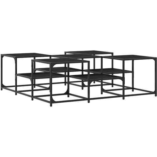  Stolić za kavu crni 121 x 121 x 40 cm od konstruiranog drva Slike