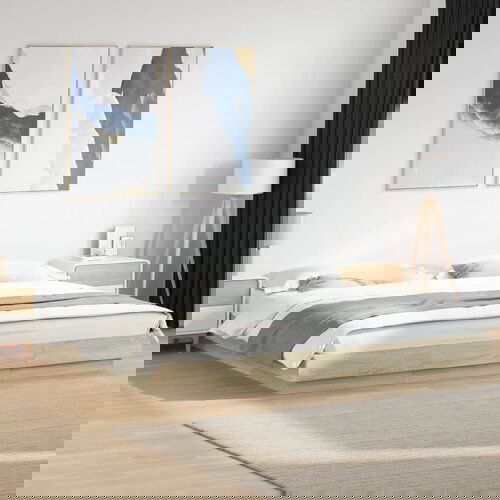 Furnova Posteljni okvir sonoma hrast 200x200 cm inženirski les, (21939868) Slike