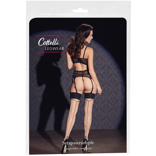 Cottelli Cotteli Halter čarape sa &amp;scaron;avom, Crne Slike