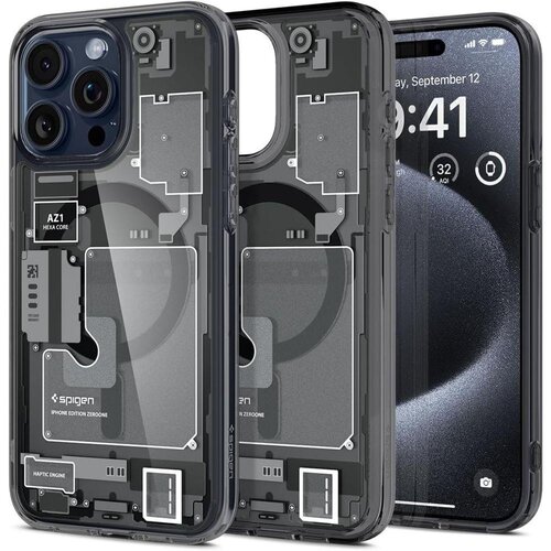 Spigen Ovitek Ultra Hybrid Mag z MagSafe za iPhone 15 Pro, sivo-črn, (21522375) Slike