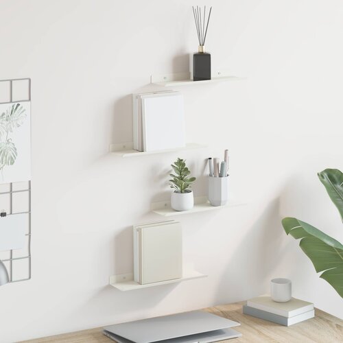  Lebdeća polica Zidne 4 pcs Bijeli 30 x 9 x 2,5 cm Čelik Cijene