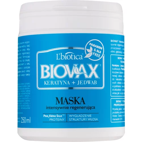 L´Biotica Biovax Keratin & Silk regeneracijska maska za grobe lase 250 ml