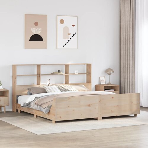 vidaXL Posteljni okvir brez vzmetnice 180x200 cm trdna borovina Cene