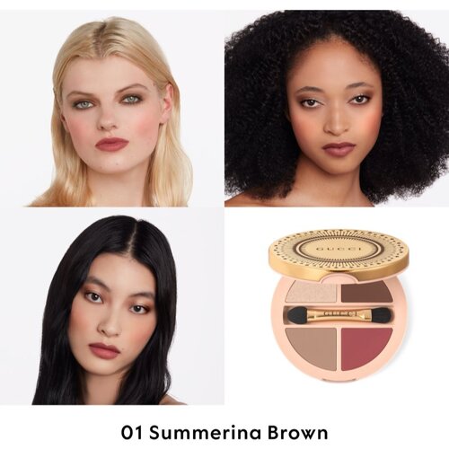 Gucci Beauty Palette de Beaut&amp;eacute; Quatuor večnamensko ličilo za oči, ustnice in obraz odtenek 01 Summerina Brown 6.1 g Slike