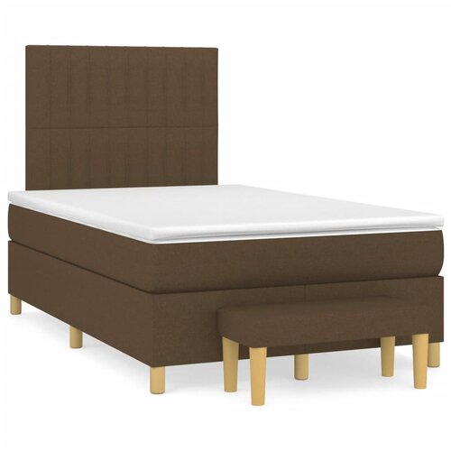 vidaXL Krevet box spring s madracem tamnosmeđi 120 x 190 cm od tkanine Cijene