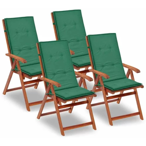  Jastuci za vrtne stolice 4 kom zeleni 120x50x3 cm od tkanine