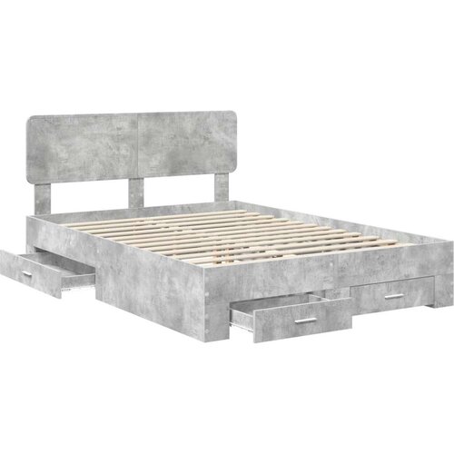  Okvir za krevet s uzglavljem Betonski sivi 160 x 200 cm Slike