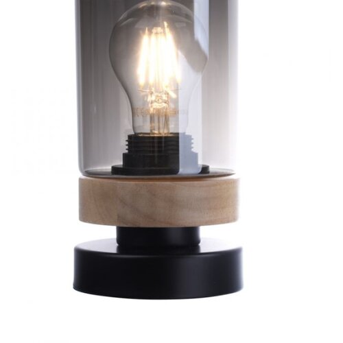 Just LIGHT. 11310-18 - Stona lampa PASQUAL 1xE27/40W/230V crna/kaučukovo drvo Slike