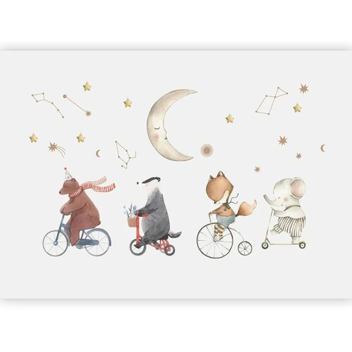  Foto tapeta - Subtle Animals Among the Stars (Watercolour) 200x140 Premium Slike