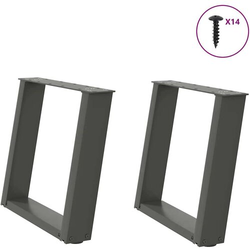  Noge za klubsko mizico v obliki črke U 2 kosa antracit 50 x (42-43) cm jeklo, (22123635) Cene