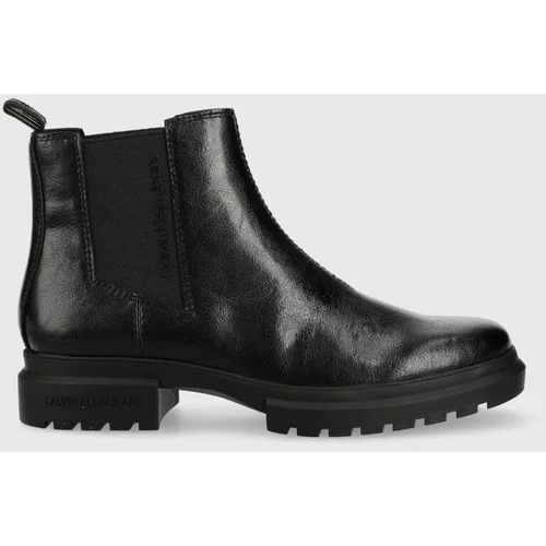 Calvin Klein Jeans Kožne gležnjače Cleated Chelsea Boot za žene, boja: crna, s platformom