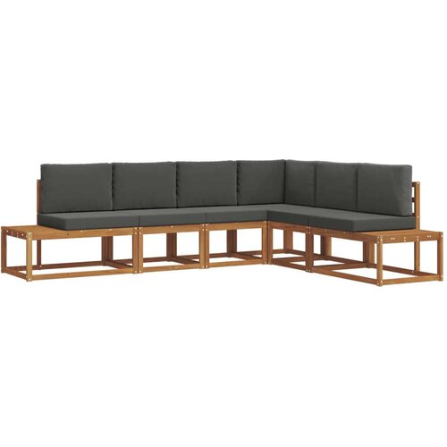  Set vanjskih sofa s jastukom 6 Komad Prirodna i antracit Slike