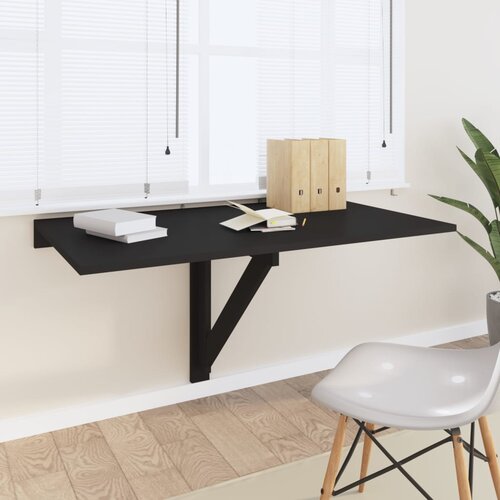 VidaXL Sklopivi zidni stol crni 100 x 60 x 56 cm od konstruiranog drva Slike