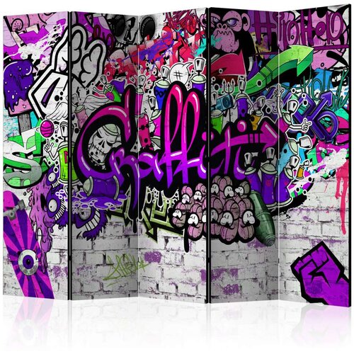  Paravan u 5 dijelova - Purple Graffiti [Room Dividers] 225x172 Slike