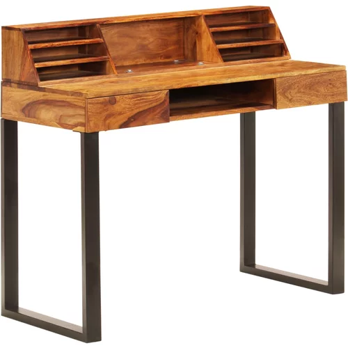 vidaXL radni stol od masivnog drva šišama i čelika 110 x 50 x 94 cm
