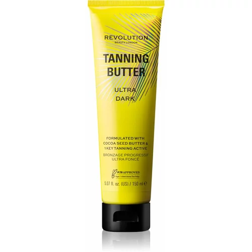 Makeup Revolution Beauty Tanning Butter hranilno maslo za telo z učinkom samoporjavitve odtenek Ultra Dark 150 ml