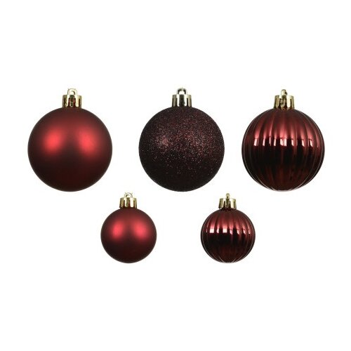  Novogodišnja dekoracija - hanging bauble set mix 27pcs 6cm 028313 - oxblood - kmg ( 044430 ) Cene