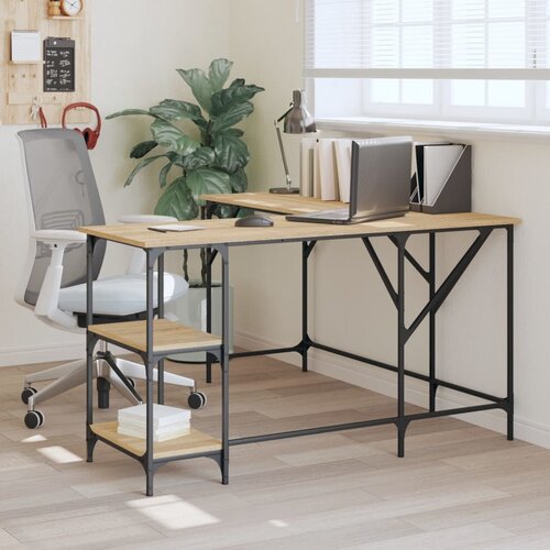 vidaXL Radni stol boja hrasta sonome 139x139x75 cm konstruirano drvo Cijene
