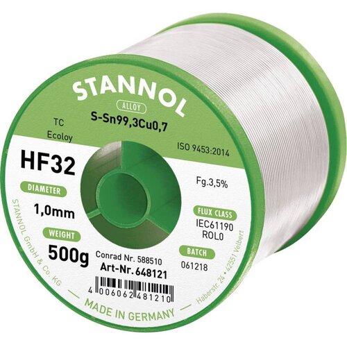 Stannol Neosvinčena žica za spajkanje HF32 3500 Sn99Cu1 500 g 1.0 mm, (20428481) Cene