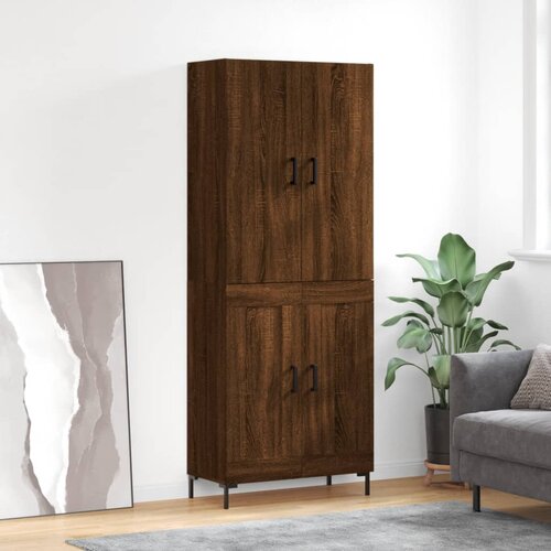  Visoka komoda boja hrasta 69,5x34x180 cm od konstruiranog drva Slike