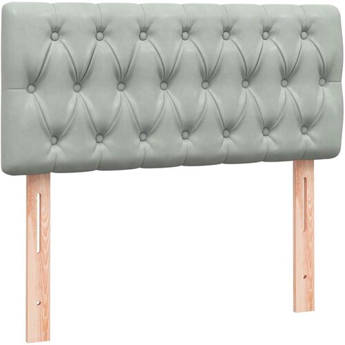 Box Spring krevet s madracem i LED svijetlo sivi 80x210 cm bar&amp;scaron;un Slike