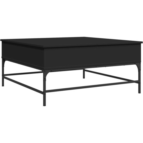 Maison Chic Klubska mizica - kavna mizica - Nizka mizica črna 95x95x45 cm inženirski les in kovina, (21754326) Slike