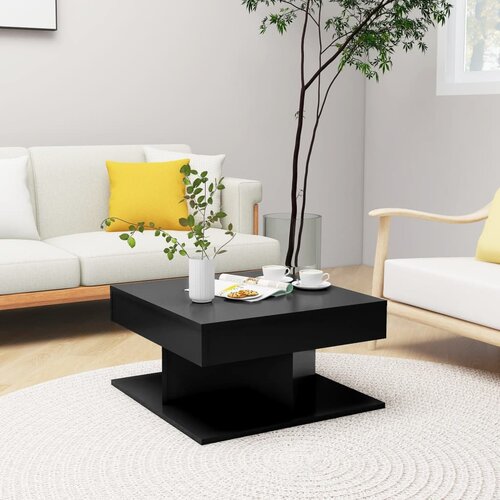 VidaXL Klubska mizica črna 57x57x30 cm iverna plo&amp;scaron;ča Slike