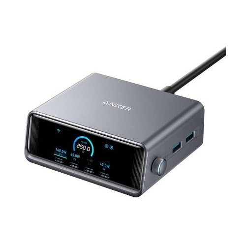 Anker prime (250w, 6 ports) gan desktop charger - silver Slike