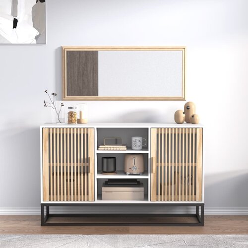  The Living Store Komoda bela 105x30x65 cm inženirski les - Komoda, (21450329) Slike