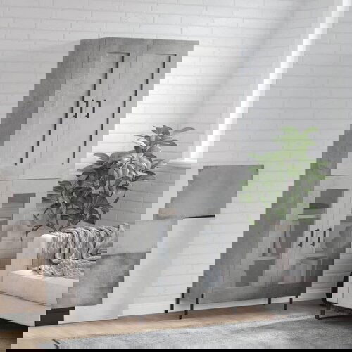 vidaXL Visoka komoda betonsko siva 69,5x34x180 cm inženirski les Cene