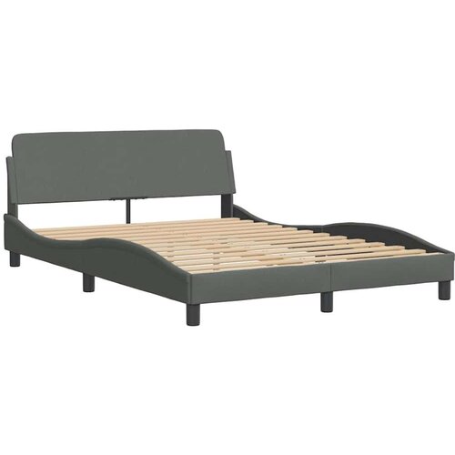 VidaXL okvir za krevet bez madraca tamnosivi 140 x 190 cm od tkanine Slike