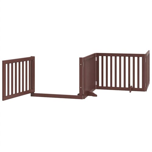  Vrata za pse s vrata&amp;scaron;cima 6 panela sklopiva 480 cm drvo topole Smeđa 80 x 60 x 2 cm Slike