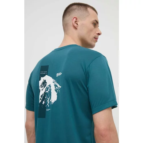 Jack Wolfskin Športna kratka majica Vonnan zelena barva