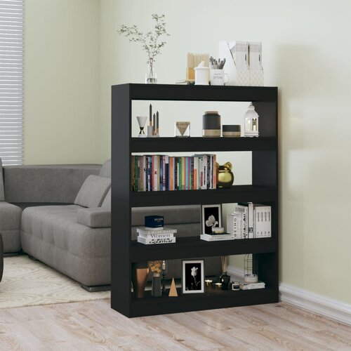 The Living Store Knjižna omara/pregrada črna 100x30x135 cm - Knjižna Omara, (21437020) Cene