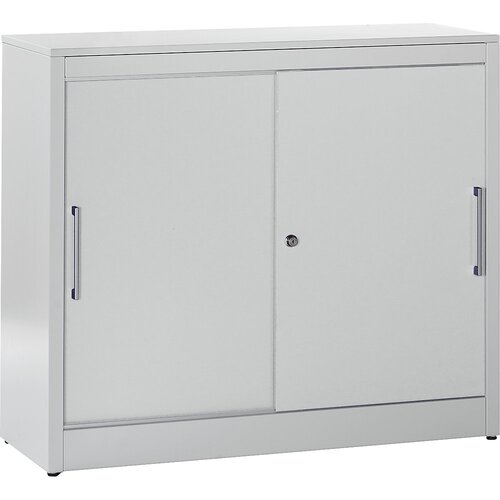 mauser Omara z drsnimi vrati, nizka omarica z 2 policama, VxŠxG 1040 x 1200 x 420 mm, svetlo siva Cene