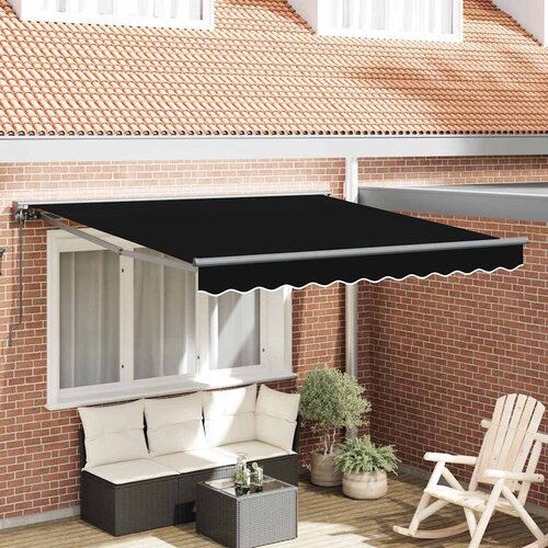 vidaXL retraktilna tenda črna 300x250 cm poliester Cene