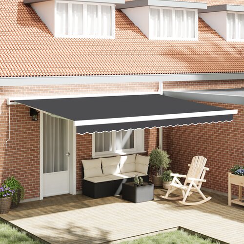 VidaXL Ročna retraktibilna tenda Antracit 450x300 cm Slike