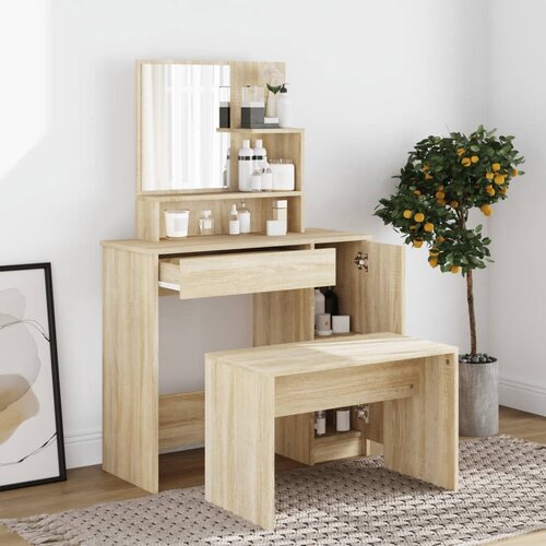 vidaXL toaletni stolić boja hrasta sonome 86,5 x 35 x 136 cm Cijene