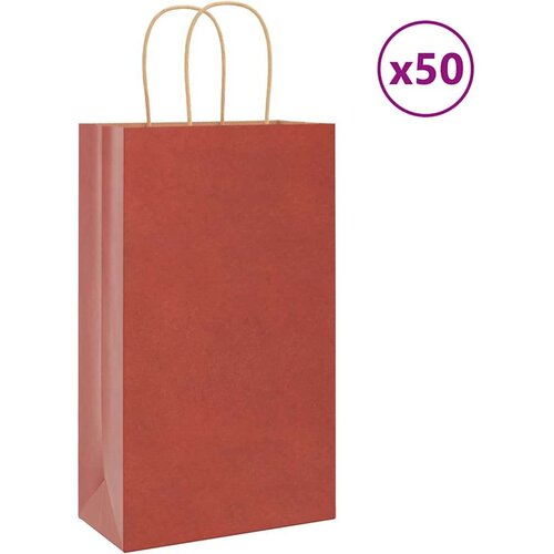  Papirnate vrećice 50 kom s ručkama crvene 21x11x36 cm Cijene