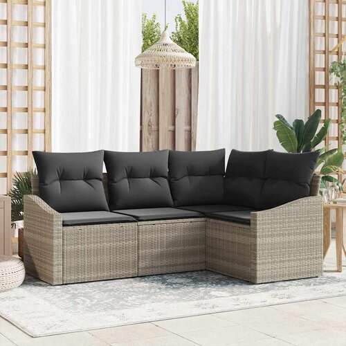  Sjedeća garnitura za vrt 4 kom. Svijetlo siva poliratan Svjetlosiva 178,5 x 123,5 x 85 cm Cene