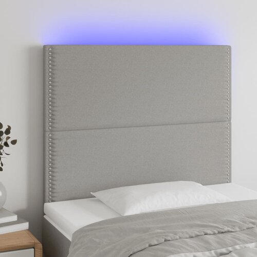 vidaXL LED uzglavlje svjetlosivo 90x5x118/128 cm od tkanine Cijene