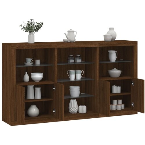 vidaXL Komoda s LED svjetlima boja smeđeg hrasta 181 5x37x100 cm Cijene