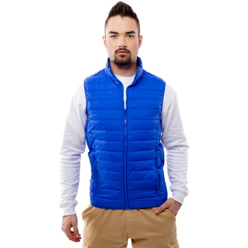 Glano Men&amp;#039;s quilted vest - blue Slike
