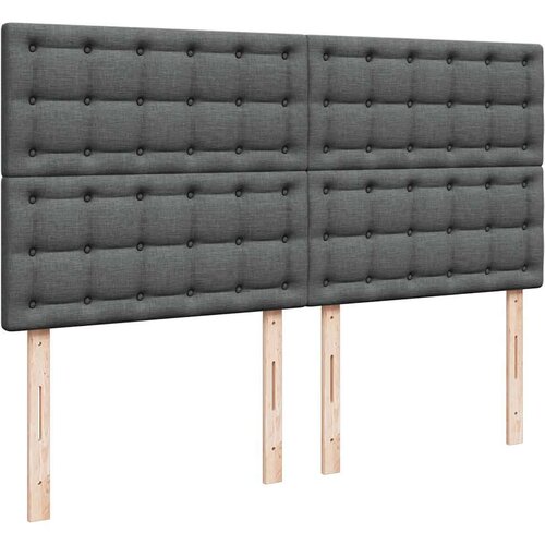 VidaXL Otomanski krevet s madracem tamnosivi 160x200cm od tkanine Slike