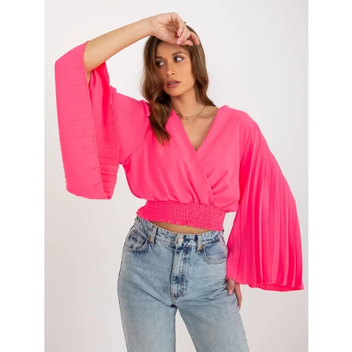 Italy Moda Blouse-DHJ-BZ-16503.30X-fluo pink