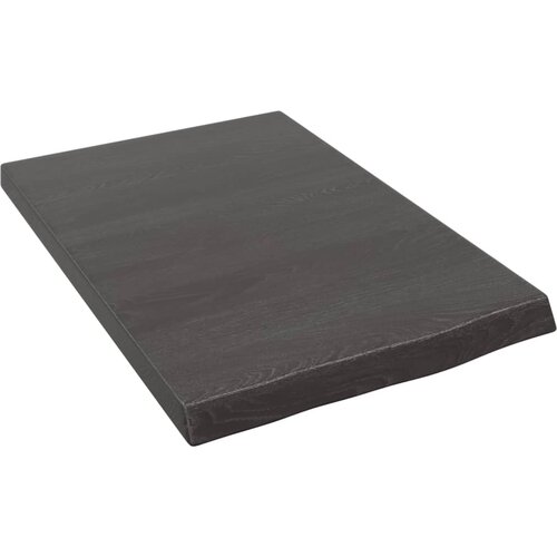vidaXL Stenska polica temno siva 40x60x4 cm obdelana trdna hrastovina Cene