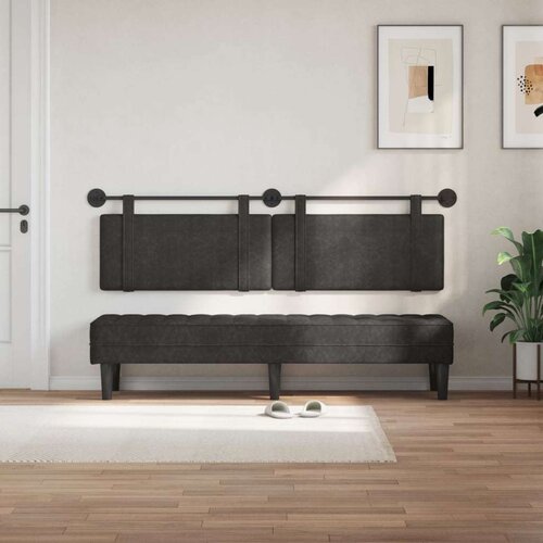  Držeće uzglavlje Zidne Crna 190 x 55 x 5 cm Antikni PU - Crna 180 cm bez LED Slike