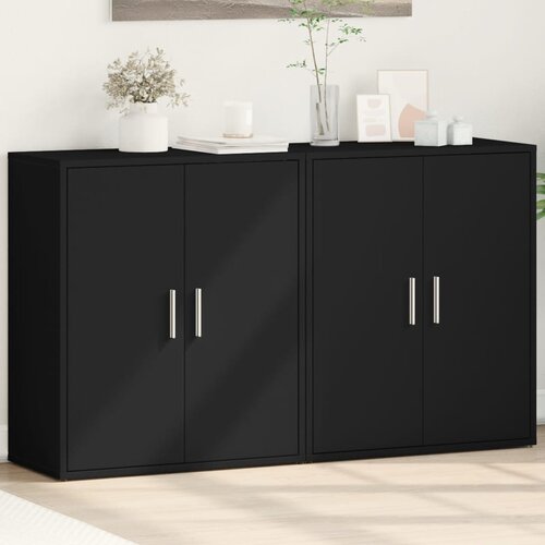 VidaXL Komoda 2 kom crna 60 x 31 x 70 cm od konstruiranog drva Slike