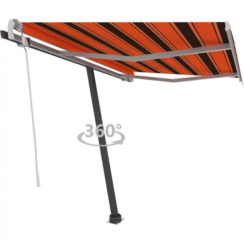  Prostostoječa ročno zložljiva tenda 350x250 cm oranžna/rjava