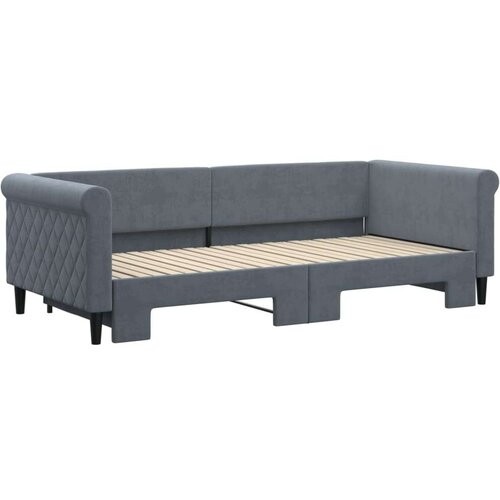 VidaXL Dnevni krevet na razvlačenje bez madraca tamnosivi 90 x 200 cm Slike